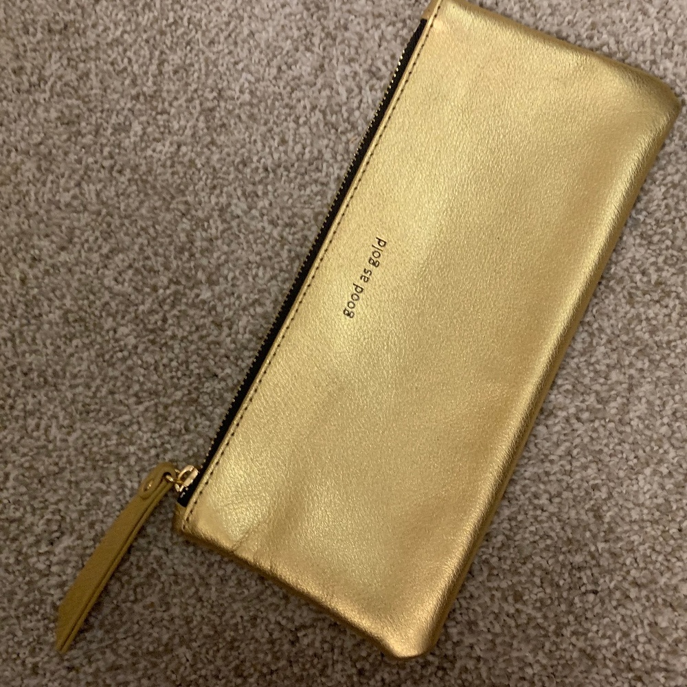 anthropologie good as gold pencil/cosmetic bag